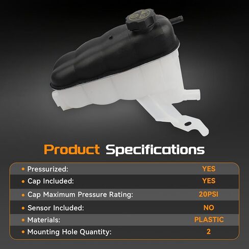 Coolant Reservoir with Cap Compatible with Chevy Silverado Suburban Tahoe Avalanche 2007-2013, GMC Sierra 1500 2500 HD 3500 HD Yukon 2007-2014 in Saudi Arabia