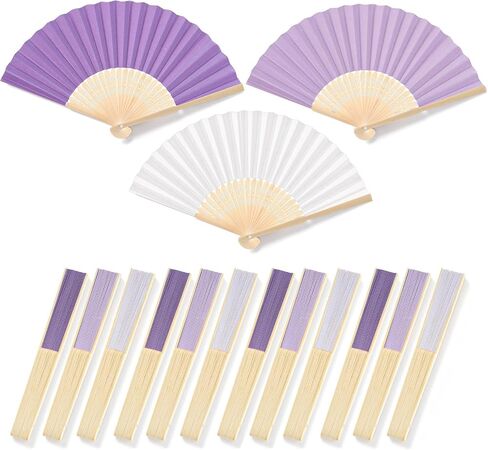 60 Pcs Purple Paper Folding Hand Fans 8.3 Inch Handheld Portable Decorative Fans for Wedding, Outdoor Party Favors, Baby Shower Decorations DIY Crafts Photography Prop in Saudi Arabia