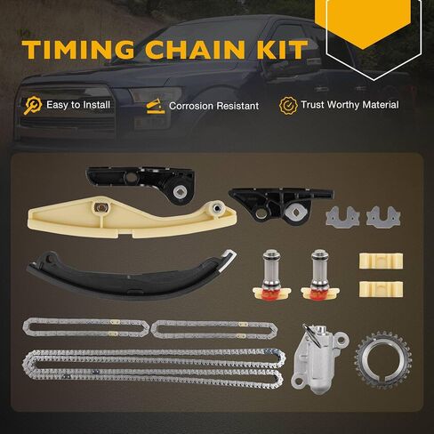 Timing Chain Kit with Water Pump, Compatible with 2011-2019 Ford F-150/Edge/Explorer/Taurus/Flex/Mustang, Lincoln 3.5 3.7 L Engine, with Camshaft Holding Tool Kit, Replaces# 252-955 303-1530 in Saudi Arabia