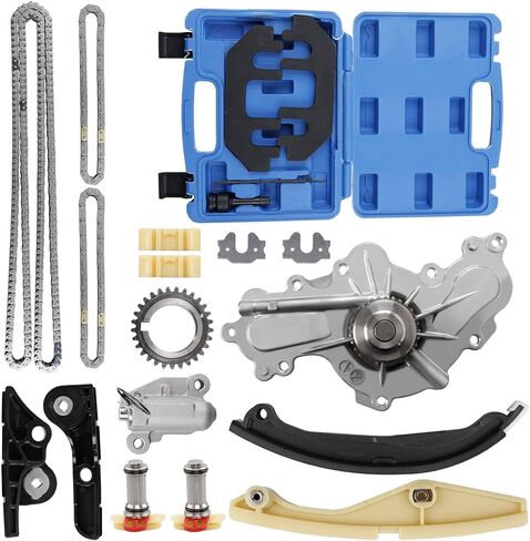 Timing Chain Kit with Water Pump, Compatible with 2011-2019 Ford F-150/Edge/Explorer/Taurus/Flex/Mustang, Lincoln 3.5 3.7 L Engine, with Camshaft Holding Tool Kit, Replaces# 252-955 303-1530 in Saudi Arabia