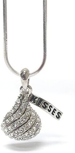 Fashion Jewelry ~ Small Hollow Back Clear Crystal Kisses Pendant Necklace for Women in Saudi Arabia