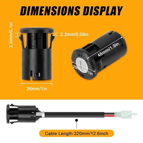 Ignition Switch with Key - PSLER Lock 2 Wire Key Switch Compatible with Electric Bike, Scooter in Saudi Arabia