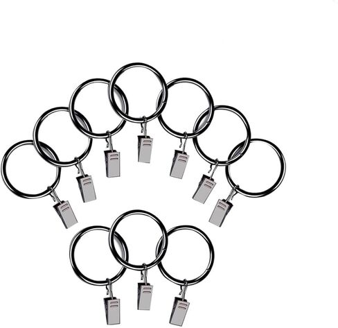 Cabilock 20Pcs Dark Coffee Drapery Rings with Clips Rustproof Curtain Hook Rings for Effortless Glide for Luxury Settings Bedroom and More in Saudi Arabia