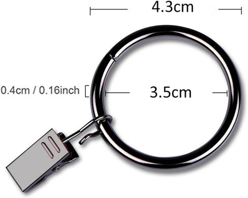 Cabilock 20Pcs Dark Coffee Drapery Rings with Clips Rustproof Curtain Hook Rings for Effortless Glide for Luxury Settings Bedroom and More in Saudi Arabia