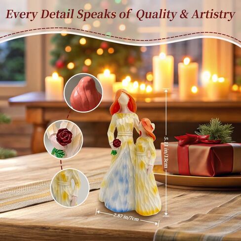 Mother Daughter Hug & Family of 3 - Gifts for Mom Birthday Family Ornament Statues Valentine's Day Gift for Woman Cute Keepsake Resin Decoration Sculptures in Saudi Arabia