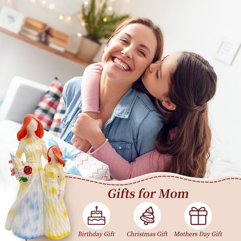 Mother Daughter Hug & Family of 3 - Gifts for Mom Birthday Family Ornament Statues Valentine's Day Gift for Woman Cute Keepsake Resin Decoration Sculptures in Saudi Arabia