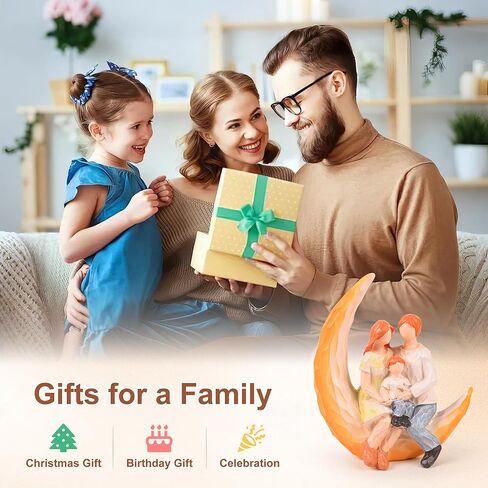 Mother Daughter Hug & Family of 3 - Gifts for Mom Birthday Family Ornament Statues Valentine's Day Gift for Woman Cute Keepsake Resin Decoration Sculptures in Saudi Arabia