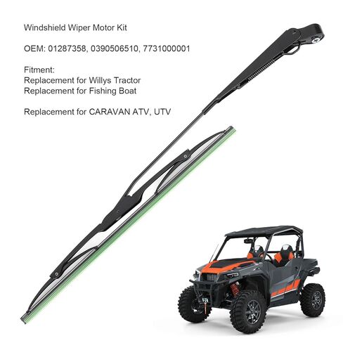 12V Windshield Wiper Motor Kit, Powerful Motor with Arm and Blade for Tractor Fishing Boat ATV UTV, 7731000001 Long Shaft Electric Wiper Assembly 01287358, 0390506510 in Saudi Arabia
