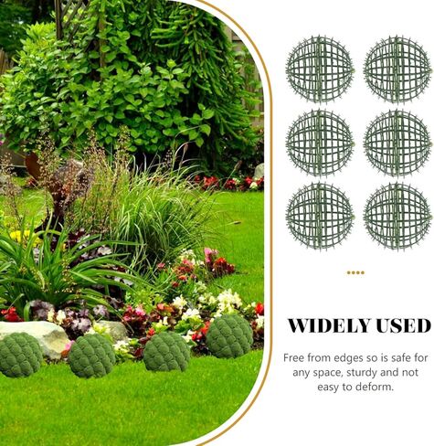 Housoutil 20cm Topiary Ball Frame, 6pcs Plastic Plant Support Cage, Sphere Flower Arrangement Holder for Garden Wedding Outdoor Decor Artificial Greenery Wreath Form Rack DIY Floral Stand in Saudi Arabia