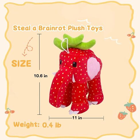 Steal a Brainrot Strawberry Elephant Vibrant Decorative Collectible – 10 Inch Brainrot Inspired Display Piece, Stylish Home Accent & Fan Favorite in Saudi Arabia
