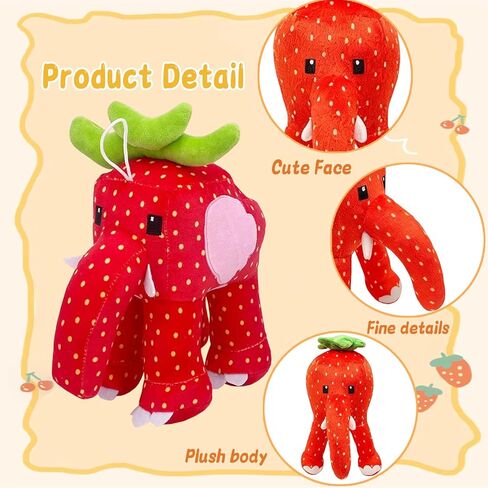 Steal a Brainrot Strawberry Elephant Vibrant Decorative Collectible – 10 Inch Brainrot Inspired Display Piece, Stylish Home Accent & Fan Favorite in Saudi Arabia