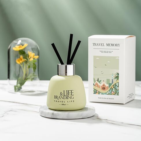 Muufuser Reed Diffuser 100ml (3.38fl oz) Natural Essential Oil Aromatherapy Home Fragrance| No Alcohol | Long-Lasting Scent for Bathroom Shelf Decor:Jasmine，Baltic Amber，Cedar & Juniper，Mint Tea in Saudi Arabia