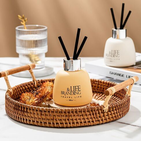 Muufuser Reed Diffuser 100ml (3.38fl oz) Natural Essential Oil Aromatherapy Home Fragrance| No Alcohol | Long-Lasting Scent for Bathroom Shelf Decor:Jasmine，Baltic Amber，Cedar & Juniper，Mint Tea in Saudi Arabia