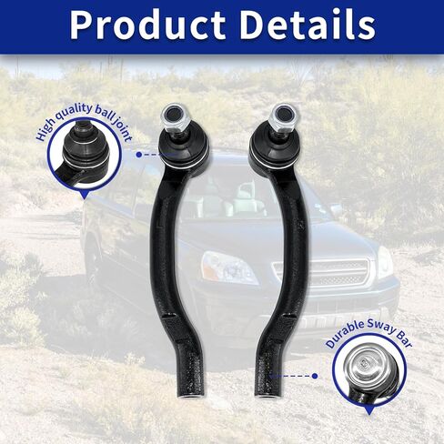 قضيب ربط، بديل لمجموعة قضيب ربط خارجي للتوجيه الأمامي متوافق مع 2003-2008 Honda Pilot، 2001-2006 Acura MDX - قطعتان in Saudi Arabia