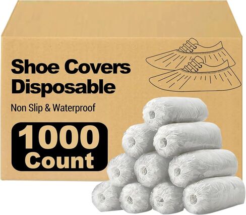 1000 Pieces(500 Pairs) Shoe Covers Disposable, Waterproof,Non-Slip for Various Occasions,fits up to US Men's 12 & Women's 13 Size,Durable Booties Boot Covers for Indoors & Outdoor. in Saudi Arabia