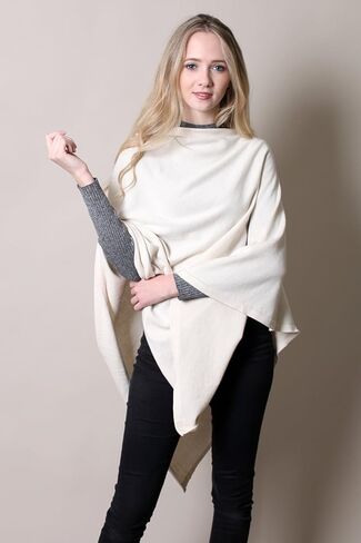 سترة صوفية منسوجة بخمسة اتجاهات من القطن العضوي 100%، سترة صوفية ملفوفة (12 لونًا) (كريمي) in Kuwait