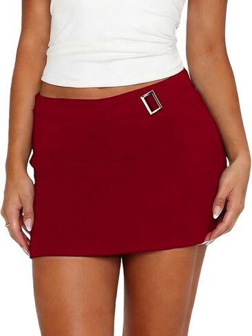Hafailia Mini Skirt for Women with Shorts Underneath Casual Bodycon A-line Short Skirts Belted Skorts Trendy 2026 in Kuwait