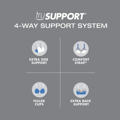 حمالة صدر تي شيرت لاسلكية للتبريد الجانبي والخلفي للنساء من Playtex لمدة 18 ساعة مع تقنية TruSUPPORT رباعية الاتجاهات in Saudi Arabia