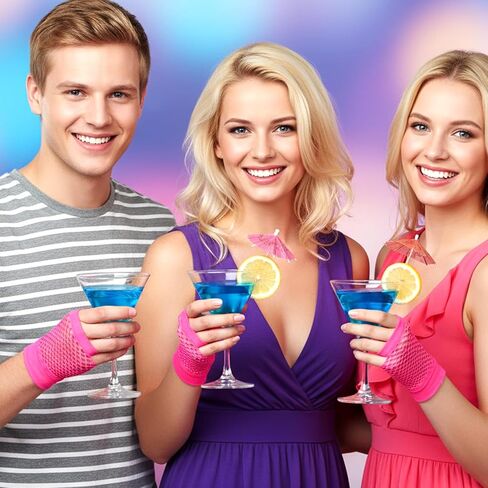 3 أزواج من قفازات شبكة صيد السمك بدون أصابع، قفازات شبكية من الدانتيل قابلة للتنفس لمشهد الثمانينات من إكسسوارات الأزياء التنكرية للنساء في الهالوين وحفلات العام الجديد وعيد الحب وعيد الميلاد in Kuwait