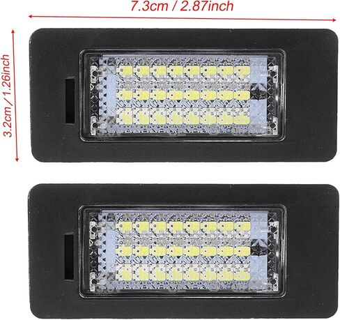 قطعتان من مجموعة مصابيح لوحة الترخيص LED من Canbus متوافقة مع سيارة Volkswagen Jetta MK6 Sedan/Tiguan/Touareg/Golf MK7 Variant/Passat B6 B7 Variant، بديل OEM لـ Audi A1 A4 A5 A6 A7 Q5 in Saudi Arabia