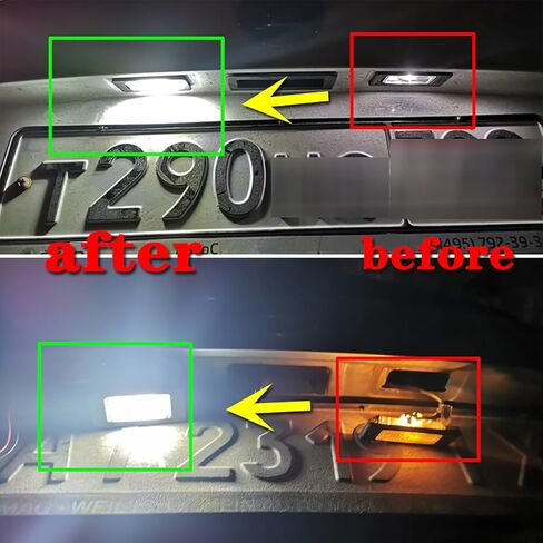قطعتان من مجموعة مصابيح لوحة الترخيص LED من Canbus متوافقة مع سيارة Volkswagen Jetta MK6 Sedan/Tiguan/Touareg/Golf MK7 Variant/Passat B6 B7 Variant، بديل OEM لـ Audi A1 A4 A5 A6 A7 Q5 in Saudi Arabia