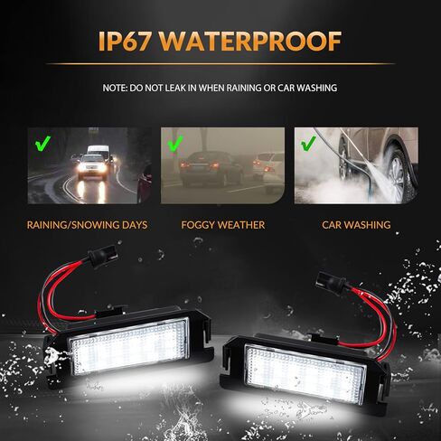 LED License Plate Lights Compatible with Hyundai 2011-2017 Veloster, 2009-2016 Genesis Coupe, Kia 2009-2019 Soul Rear Tag Lamps 6000K White, 2PCS in Saudi Arabia