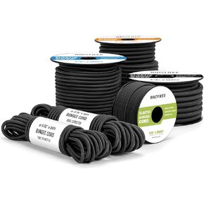 Bungee Cord Elastic Shock Cord 1/8" x 10' Bungee Rope for DIY, Tie Downs, Kayak and Outdoor - Black in Kuwait