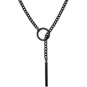 Choker Necklace for Women Gothic Goth Stainless Steel Slip Chain Chunky Long Drop Mens Punk Necklace Jewelry Gift in Saudi Arabia