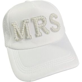 Pearl Bridal Hat Baseball Cap Bridal Wedding Bride Groom Hat for Newlywed Couples Bridal Party in Kuwait