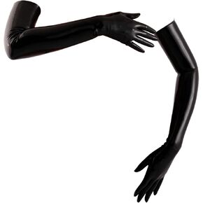 Chlorinated Latex Long Gloves (Opera Length) Fetish - Black (Small) in Saudi Arabia