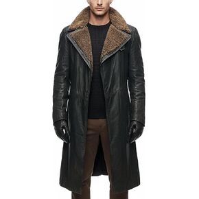 Mens Officer K 2049 Blade Runner Trench Coat Ryan Gosling Long Black Leather Jacket For Mens in Saudi Arabia