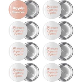 Happily Divorced Buttons - Set of 8 Funny Divorce Party Pins for Women, Divorcee Support Squad Accessories | Newly Single Party Favors Divorce Celebration Gifts Freedom Decor Supplies Favor Kit Ideas in Saudi Arabia