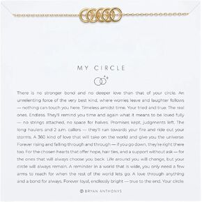 قلادة بريان أنتوني ماي سيركل داينتي للنساء - قلادة قلادة أنيقة، لمسة نهائية مطلية بالذهب عيار 14 قيراط على النحاس، مجوهرات يومية خالية من النيكل، سلسلة طبقات، هدية على شكل سفر صيفي على الشاطئ لها in Kuwait