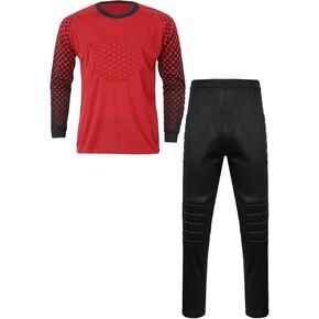 Kids Boys Goalkeeper Padded Jersey and Pants Outfit Soccer Goalie Football T-Shirt Training Uniform in Kuwait