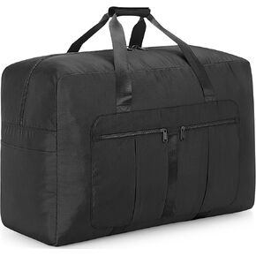 حقيبة كبيرة من القماش الخشن للسفر، حقيبة تخزين قابلة للطي للسفر، حقيبة دفل قابلة للطي (أسود، 110 لتر) in Kuwait