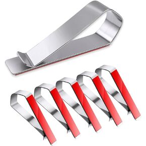 مشابك واقي من الشمس للسيارات - 4 مشابك واقي للسيارة من الفولاذ المقاوم للصدأ مع فتحات ولاصق 3M - حامل فتاحة باب المرآب ثنائي الاستخدام ومشبك إطار الصورة - ملحق قوي ومتين وسهل التركيب in Kuwait