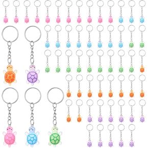 60 قطعة من سلسلة مفاتيح السلحفاة الصغيرة، تماثيل سلحفاة من الراتنج متعدد الألوان من أجل هدايا الحفلات، حليات الحقائب، ديكورات خزان الأسماك in Kuwait