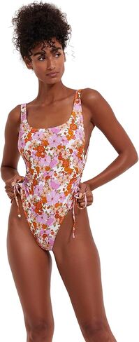 Gottex Flirtt Florals Women's Multicolor Scoop Neck One Piece Swimsuit with U Shape Back Adjustable Sides Swim Essential in Saudi Arabia