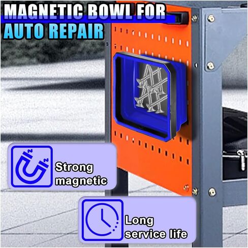3PCS Magnetic Foldable Tray, Collapsible Tool Organizer Tray Set with Magnetic Base, 4.5 Inch Square Auto Parts Silicone Bowl, Car Storage Accessories for Holding Nuts, Bolts, Small Parts in Saudi Arabia