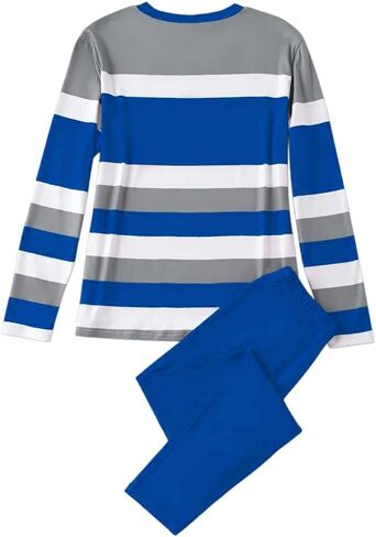 Women's 2 Piece Tracksuit Set Long Sleeve Color Block Lightweight Workout Athletic Sweatsuit Blue in Saudi Arabia