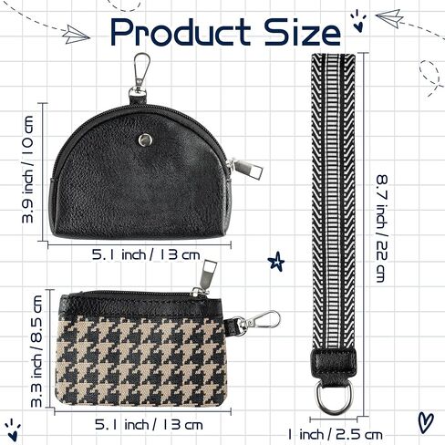 Mini Zipper Wrist Wallet - Mini Dual Coin Pouch Around Wrist Wallet Sets with Keychain Portable Travel Outdoor Walk Storage Coin Purse Pocket Secure Detachable Organizer for Women Girl in Kuwait