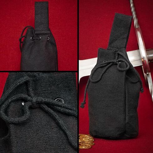 Mythrojan Drawstring Belt Bag Renaissance Costume Accessories Medieval Suede Leather Purse Viking Coin Jewelry Pouch Waist Bag for LARP, Festivals, Renfaire, Reenactments (Purple- 5" x 6") in Saudi Arabia