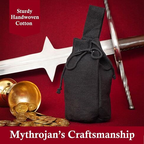 Mythrojan Drawstring Belt Bag Renaissance Costume Accessories Medieval Suede Leather Purse Viking Coin Jewelry Pouch Waist Bag for LARP, Festivals, Renfaire, Reenactments (Purple- 5" x 6") in Saudi Arabia