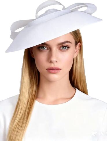 Wide Brim Church Hat for Women - Elegant Kentucky Fascinator with Bow Mesh,Bridal Wedding Tea Party Derby Formal Top Hats in Saudi Arabia