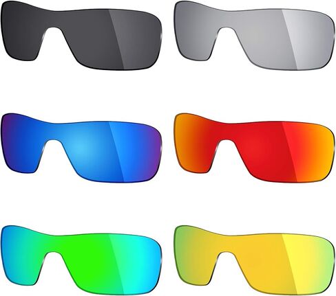 Mryok 6 Pairs Polarized Replacement Lenses for Oakley Turbine Rotor Sunglass - Stealth Black/Fire Red/Ice Blue/Silver Titanium/Emerald Green/24K Gold in Saudi Arabia
