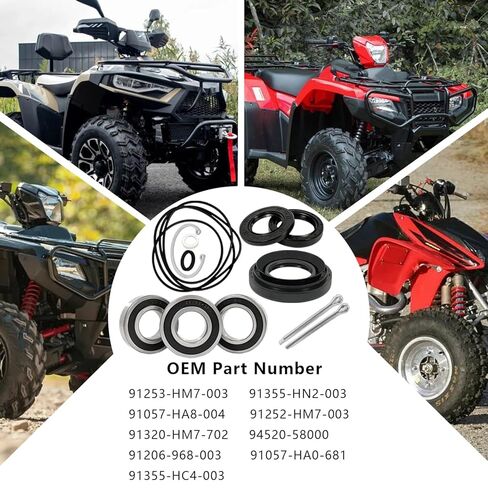 Rear Axle Wheel & Brake Drum Bearing Seals & O-Ring Kit Compatible for Honda Foreman 400 450 500 Rubicon 500 Rancher 350 400 1997-2013 in Saudi Arabia