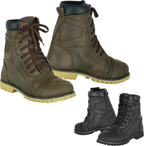 Motorcycle Boots Men's Bike Footwear Touring Motorcycle Sneakers Ankle Protection Shoes Non-Slip Rubber Sole Black in Saudi Arabia