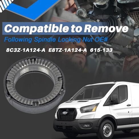 1083 Rear Axle Hub Bearing Spindle Lock Nut Socket Wrench Removal Tool for Ford Transit 150 250 350 2015-2025 RWD 3.2L 3.5L 3.7L Replaces 205-1007,8C3Z1A124A,E8TZ1A124A,615-133 in Saudi Arabia