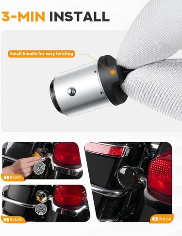 PBYMT 2inch Rear Turn Signals, 81 LEDs 1157 Turn Signals with 2 Smoked Lens Cap Fit for Harley Touring Road Glide Road King Electra Glide Street Glide Sportster Iron Dyna Softail 1986-2024 in Saudi Arabia