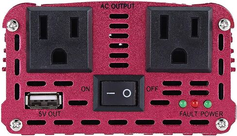 1500 Watt Inverter, Inversor de Corriente 12V DC A 110V, Power Inverter, with 3.1 A USB Port, for in Car Us, Vehicles, Red in Saudi Arabia